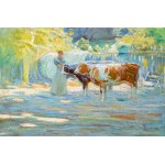 STANISLAV LOLEK (TSCHECHISCH / BOHEMISCH 1873 - 1936) - Studie über Kühe