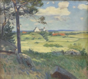 STANISLAV LOLEK (CZECH / BOHEMIAN 1873 - 1936) - View into a Landscape with a Church