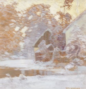 ROMAN HAVELKA (CZECH / BOHEMIAN 1877 - 1950) - Winter Solitude with a Pond