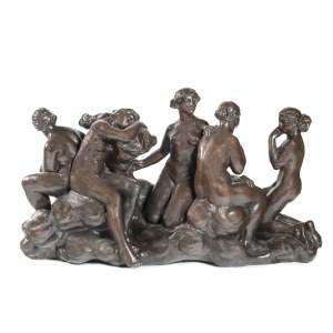JOSEF DRAHOŇOVSKÝ (CZECH / BOHEMIAN 1877 - 1938) - Group of Female Nudes (large-scale sculpture)