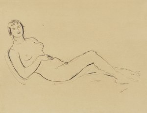 OTAKAR KUBÍN / OTHON COUBINE (CZECH / BOHEMIAN / FRENCH 1883 - 1969) - Reclining Female Nude