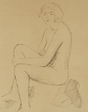 OTAKAR KUBÍN / OTHON COUBINE (CZECH / BOHEMIAN / FRENCH 1883 - 1969) - Seated Female Nude