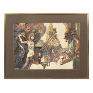 JOSEF LIESLER (CZECH / BOHEMIAN 1912 - 2005) - Gothic Motif