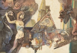 JOSEF LIESLER (CZECH / BOHEMIAN 1912 - 2005) - Gothic Motif