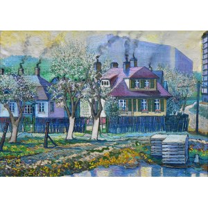 Ewald GAWLIK (1919-1993), AS IN THE OLD YEARS IN OLD GISZOWC AT KWIATOWA STREET, 1987