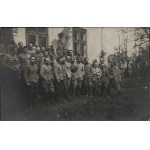 [WWI, Polish Legions] Brigadier Jozef Pilsudski with officers of the 1st Brigade of the Polish Legions in front of the manor house in Goszyce on 19 March 1915. Photo by T. Langier. Pilsudski