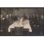 [II RP, 35 Infantry Regiment, Brest] Group photograph of 2 comp. 35 Infantry Regiment. 3 photographs from the life of the regiment, including a visit from an officer of the Estonian army (?). Visible, among others, Colonel Ludwik Mikolaj Rudka, commander 