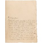 [SIENKIEWICZ Henryk] A handwritten brief of a letter from Henryk Sienkiewiecz to the artist-sculptor Cyrpian Godebski regarding the circumstances of the Adam Mickiewicz monument in Warsaw. Second half of 1897-.