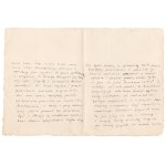 [SIENKIEWICZ Henryk] A handwritten brief of a letter from Henryk Sienkiewiecz to the artist-sculptor Cyrpian Godebski regarding the circumstances of the Adam Mickiewicz monument in Warsaw. Second half of 1897-.