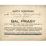 Press Ball. A card of honor for JWP. Bronislawa Rychter-Janowska artist-painter for the Press Ball on February 7, 1925 in the halls of the Casino and Literary and Artistic Circle in Lviv [...] Lviv 1925.