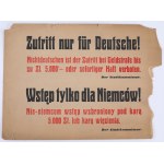 [Nazi occupation, World War II] Zutritt nur für Deutsche! [Admission only for Germans!] Printed matter originating in the General Government. WWII period.
