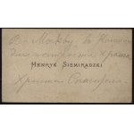 [SIEMIRADZKI Henryk] Visiting ticket of Henryk Siemiradzki, artist-painter [with artist