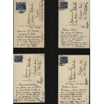 [MÊKICKI Rudolf] Set of 4 postcards written by Rudolf Mękicki to his loved ones living in the manor house in Firlejów, near Rohatyn. Dated. 20, 27 August 1930 and 15 December 1930.