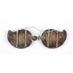 [Ottoman Empire] Ottoman style oriental belt buckle, mother-of-pearl inlays. 19th century.