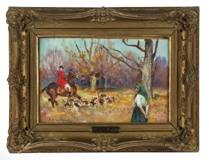 Wojciech Kossak (1856 Paryż - 1942 Kraków), Na polowaniu par force, 1931 r.