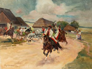Jerzy Kossak (1886 Kraków - 1955 tamże), Wesele krakowskie, 1927 r.