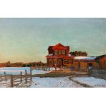 Stanisław Julianowicz Żukowski (1873 Jędrychowice/k. Wołkoryska -1944 Pruszków), Dworek w Wiatce z koniem, ok. 1919-1920