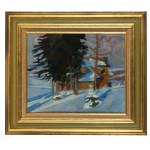 Stanisław Kamocki (1875 Warszawa - 1944 Zakopane), Wiejska zagroda zimą, 1924 r.