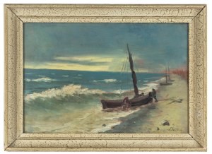 Franciszek Szwoch (1883 Płońsk - 1949 Gdańsk), Łodzie na brzegu
