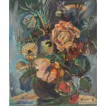 Ludwik Klimek (1912 Skoczów - 1992 Nicea), Róże i fiołki, 1966 r.