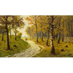 Józef Guranowski (1852-1922), Droga leśna jesienią, 1913 r.
