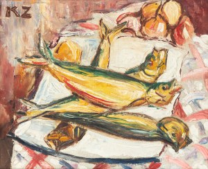 Zieleniewski Kazimierz (1888-1931), Martwa natura z rybami