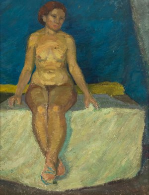 Jan Aniserowicz (1929-2007), Portret grającego mężczyzny / Akt kobiecy