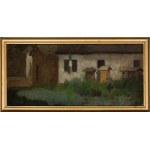 Hippolyte Lipinski (1846 - 1884) attributed, "Beehives in front of the hut".