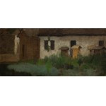 Hippolyte Lipinski (1846 - 1884) attributed, Beehives in front of the hut.