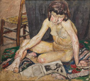 Maria Melania Mutermilch Mela Muter (1876 Warszawa - 1967 Paryż), Akt dziewczyny (recto) / Portret mężczyzny (verso), lata 20. XX wieku