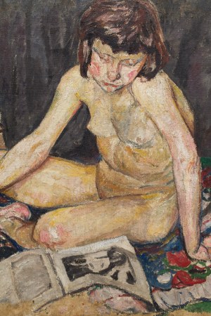 Maria Melania Mutermilch Mela Muter (1876 Warszawa - 1967 Paryż), Akt dziewczyny (recto) / Portret mężczyzny (verso), lata 20. XX wieku
