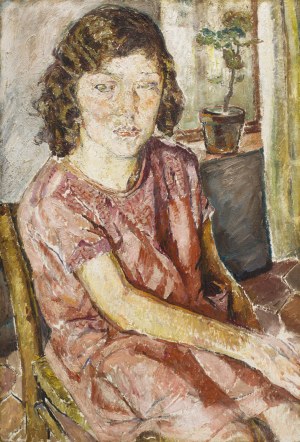 Maria Melania Mutermilch \ Mela Muter (1876 Warszawa - 1967 Paryż), Kobieta w różowej sukience , około lata 40. XX wieku