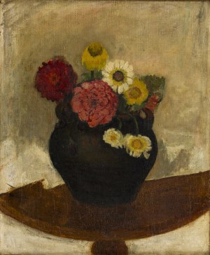 Tadeusz Makowski (1882 Oświęcim - 1932 Paryż), Stokrotki i cynie, 1915