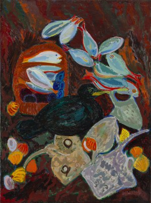 Joseph Hecht (1891 Łódź - 1952 Paryż), Fregata i kosz z rybami, 1931