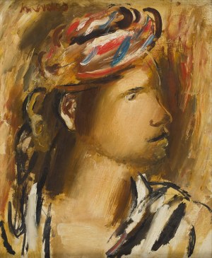Zygmunt Józef Menkes (1896 Lwów - 1986 Riverdale, USA), Głowa mężczyzny w turbanie, 