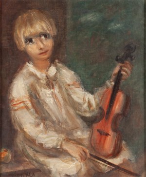 Zygmunt Józef Menkes (1896 Lwów - 1986 Riverdale, USA), Chłopiec ze skrzypcami, około 1930