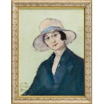 Włodzimierz Terlikowski (1873 Poraj near Łódź - 1951 Paris), Portrait of a young woman wearing a hat, 1929