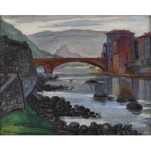 Jean (Jan Miroslaw Peszke) Peske (1870 Golta, Ukraine - 1949 Le Mans, France), The old bridge in Foix (Le vieux pont à Foix), 1920