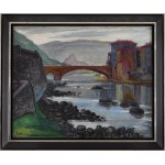 Jean (Jan Miroslaw Peszke) Peske (1870 Golta, Ukraine - 1949 Le Mans, France), The old bridge in Foix (Le vieux pont à Foix), 1920
