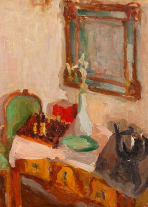 Zygmunt Schreter (1886 Łódź - 1977 Paryż), Wnętrze z szachownicą