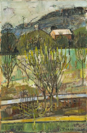 Joseph Pressmane (1904 Beresteczko, Ukraina - 1967 Paryż), Pejzaż wiosenny, 1957