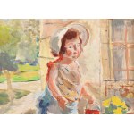 Olga Slomczynska (1881 Vevey - 1941 Paris), Girl with a red bucket