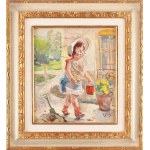 Olga Slomczynska (1881 Vevey - 1941 Paris), Girl with a red bucket