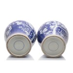PAIR OF GINGER JARS WITH BLOSSOMING PLUM TREE DECORATION | (CHINA / CHINESE SECOND HALF OF THE 20TH CENTURY, STYLED AFTER QING DYNASTY MODELS)