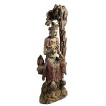 MONUMENTAL SCULPTURE OF BODHISATTVA GUANYIN SEATED ON A THRONE | (CHINA / CHINESE)
