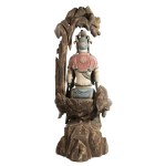 MONUMENTAL SCULPTURE OF BODHISATTVA GUANYIN SEATED ON A THRONE | (CHINA / CHINESE)