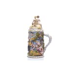 DECORATIVE LIDDED TANKARD - ALLEGORY OF HARVEST AND ABUNDANCE | PORZELLANFABRIK E. & A. MÜLLER, SCHWARZA-SAALE, THURINGIA (GERMANY) (GERMANY / GERMAN 1890 - 1907)