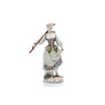 GIRL WITH A BASKET OF FLOWERS | MEISSEN (GERMANY / GERMAN 18TH CENTURY)