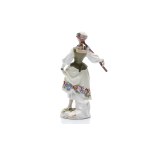 GIRL WITH A BASKET OF FLOWERS | MEISSEN (GERMANY / GERMAN 18TH CENTURY)