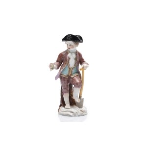 LITTLE GARDENER WITH A SPADE AND FLOWER | MEISSEN (GERMANY / GERMAN 18TH CENTURY)